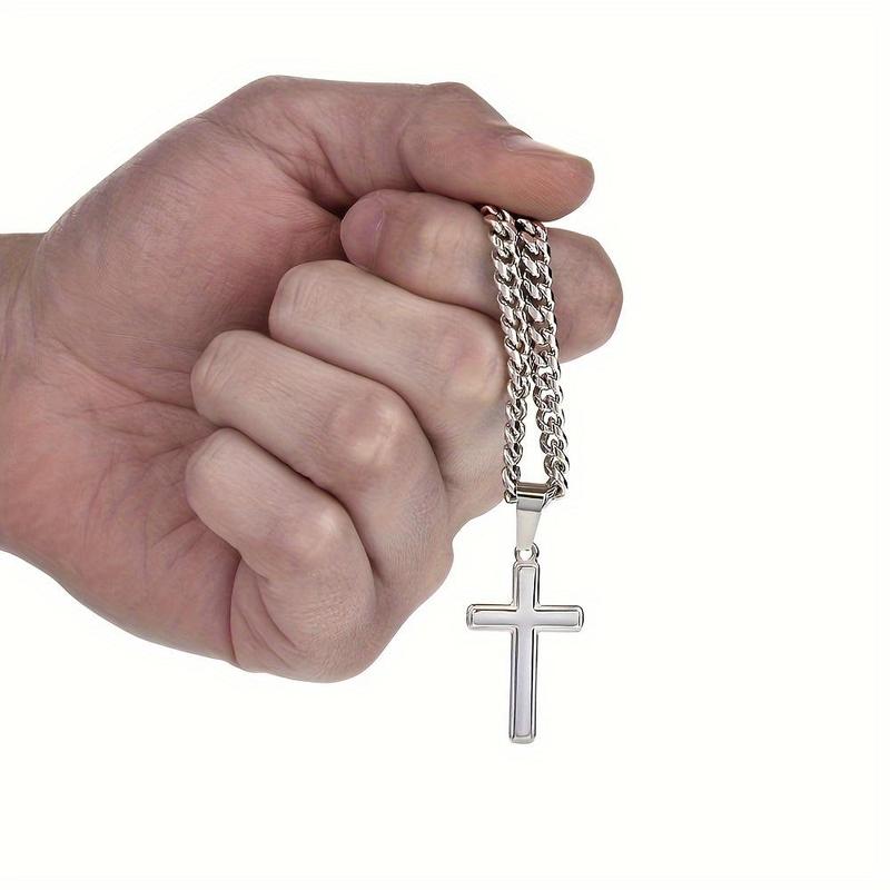 Inspirational Greeting Card & Cross Pendant & Gift Box Set, Casual Religious Jewelry Set for Son's Birthday, Perfect Gift for Son's Birthday, Christmas, and Graduation