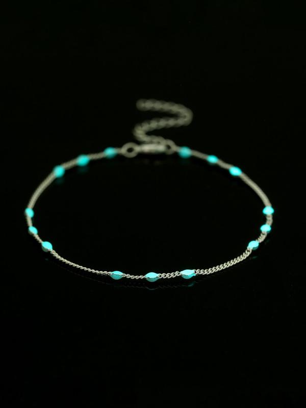 Fashionable Glow in The Dark Anklet, Adjustable Strap Anklet for Women, Trendy All-match & Exquisite Jewelry for Birthday Gift