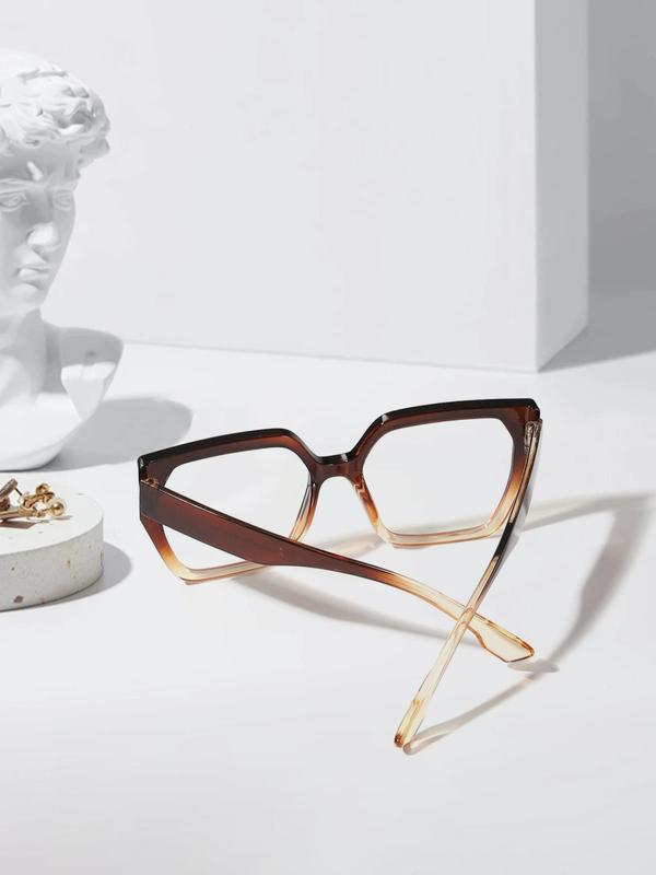 Unisex Simple Style Plain Color Oversized Square Frame Eyeglasses, Trendy Casual Eyeglasses for Everyday Use, Fashion Accessories for Outdoor Activities