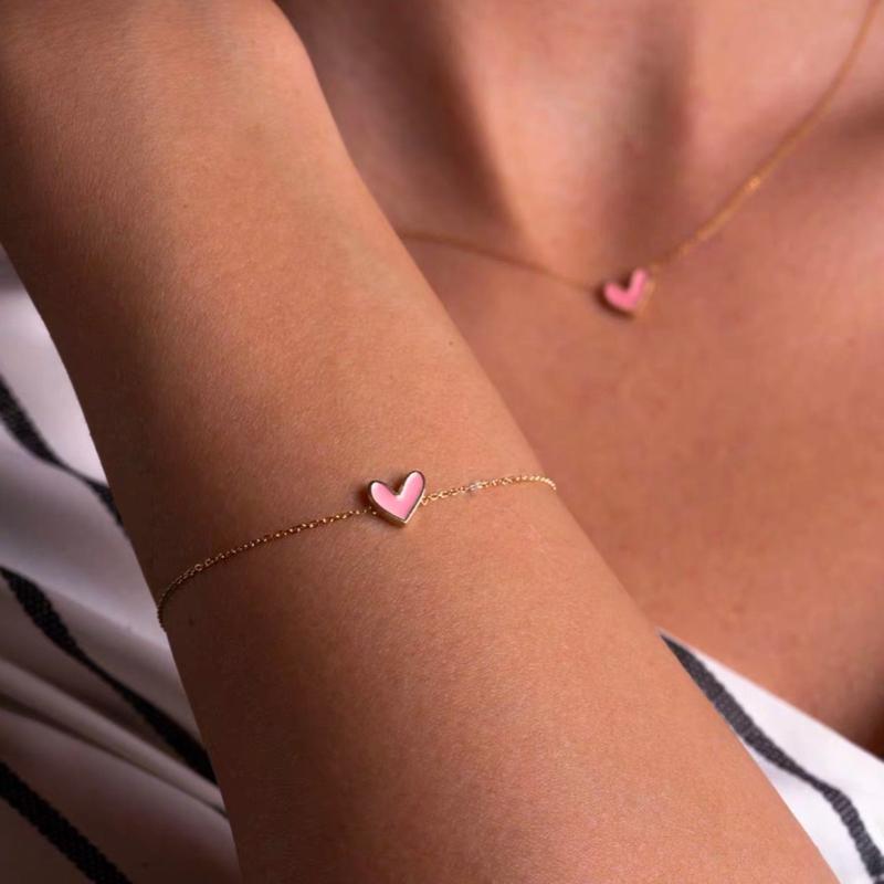Simple Love Necklace and Bracelet Set for Women - Fashion Accessories