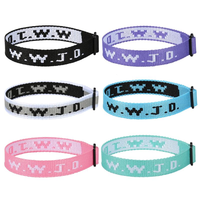 6PCS WWJD Christian Bracelet for Women Men, Christian Jesus Gifts Adjustable Wristbands Pack, WWJD Bracelets Bulk - What Would Jesus Do Bracelet