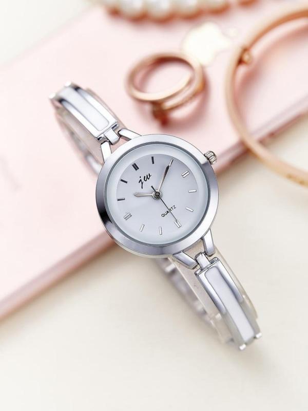 Women's Minimalist Elegant Quartz Watch, Fashion Round Dial Quartz Watch with Ceramic Strap, Without Box