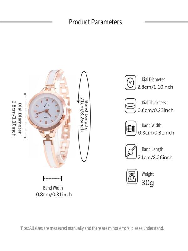 Women's Minimalist Elegant Quartz Watch, Fashion Round Dial Quartz Watch with Ceramic Strap, Without Box