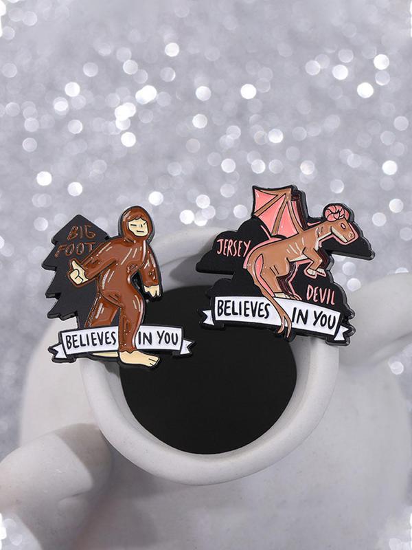 Cartoon Alien & Dinosaur Design Brooch Set, Cute Enamel Pin Suitable for Backpacks, Jeans, Scarves, Hats Decoration, Fashion Accessories for Men & Women
