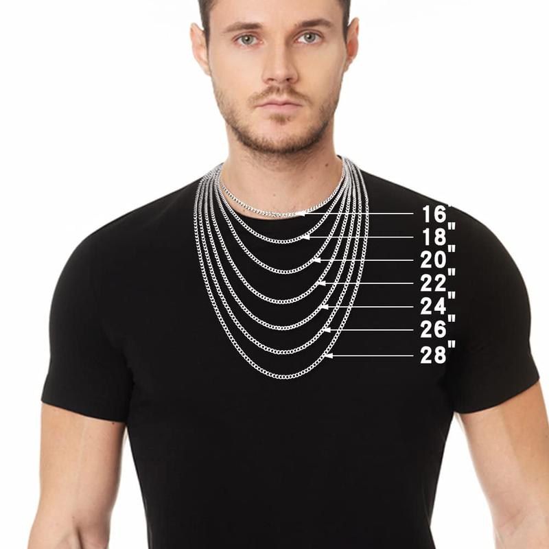 3.5mm Miami Stainless Steel Cuban Chain for Men Cuban Link Curb Chain Necklace for Women Men (Unisex)