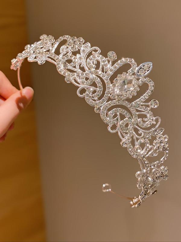 Rhinestone Crown Tiara, Elegant Headband for Wedding Bridal Party Formal Occasions, Fashion Hair Accessories for Women & Girls