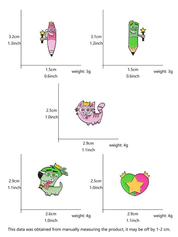 Cute Cartoon Design Brooch, 5 Counts Alloy Badge for Daily Clothing Decor, Trendy All-match & Exquisite Brooches for Birthday Gift
