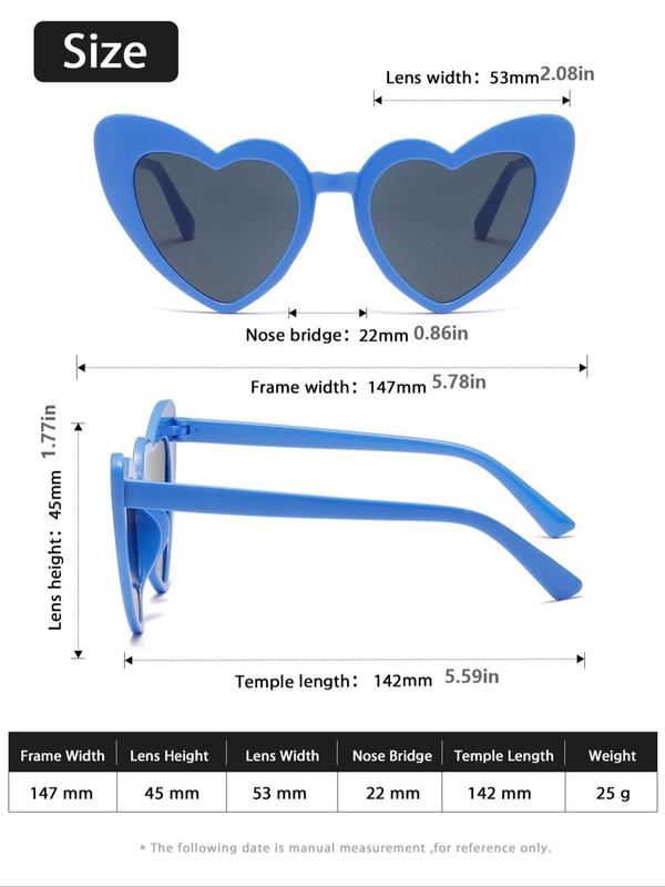 1 Pair Summer Heart Frame Sunglasses, New Personality Travel Accessories for Women & Men, Lightweight and Durable for Outdoor Sun Protection Glasses for Daily Use
