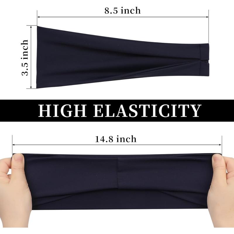 6 Pack Sports Headbands for Men & Women, Sweatband Stretchy Headband Soft Wide Headbands Hairband for Running, Cycling, Basketball, Tennis, Yoga, Daily Life Workout Unisex