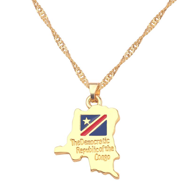 Hot Selling Creative World Maps, National Flags, Necklaces, Dominica Map Pendants