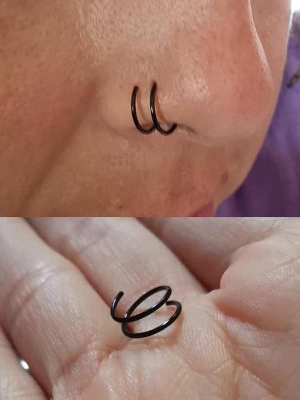 Double Hoop Nose Ring Hoops for Women, Nose Piercing Jewelry for Women & Girls, Fashion Jewelry for Party Decor, Trendy Exquisite Jewelry for Birthday Gift