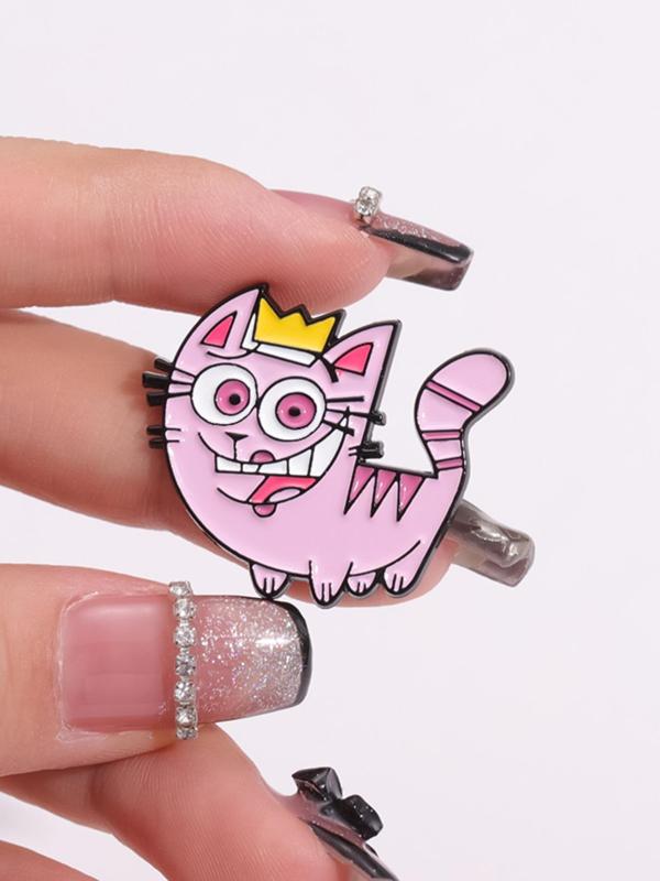 Cute Cartoon Design Brooch, 5 Counts Alloy Badge for Daily Clothing Decor, Trendy All-match & Exquisite Brooches for Birthday Gift