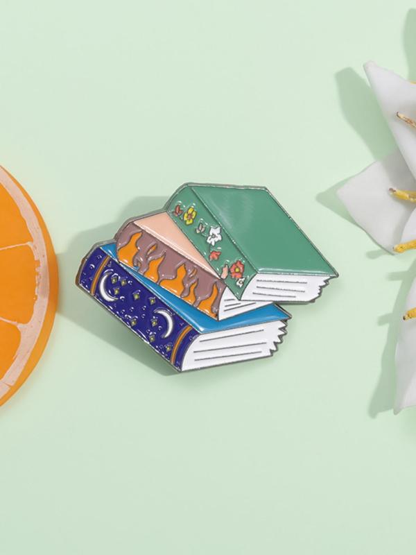 Cute Book Design Brooch, Fashion Alloy Brooch Pin for Women & Men, Funny Enamel Pin Suitable for Backpacks, Jeans, Scarves, Hats Decoration