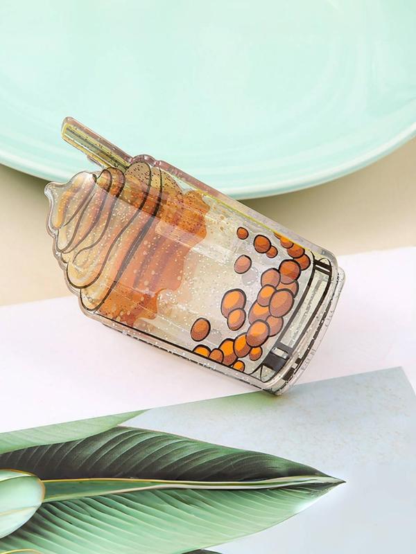 Cute Cartoon Drink Design Hair Claws, Fashionable Hair Accessories for Women & Girls, Minimalist Headwear Suitable for Thick Hair