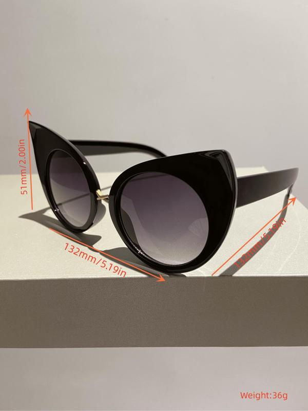 Creative Cute Large Size Cat Eye Frame Sunglasses, Trendy Outdoor Beach Party Sunglasses, Fashion Accessories for Women & Men