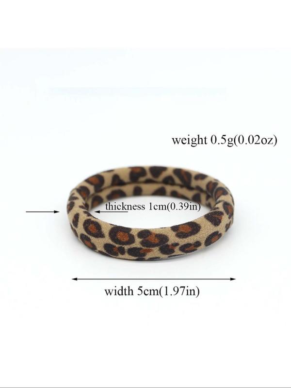 Random Style Leopard & Zebra Stripe Pattern Hair Tie, High Stretch Hair Tie, Fashion Hair Accessories for Women & Girls