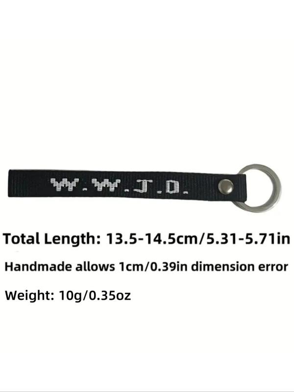 Letter Embroidered Keychain, Fashionable Wristlet Key Chain Ring, Bag Backpack Charm, Perfectly Suitable for Backpack, Purse, Or Keyring for Everyday Wear