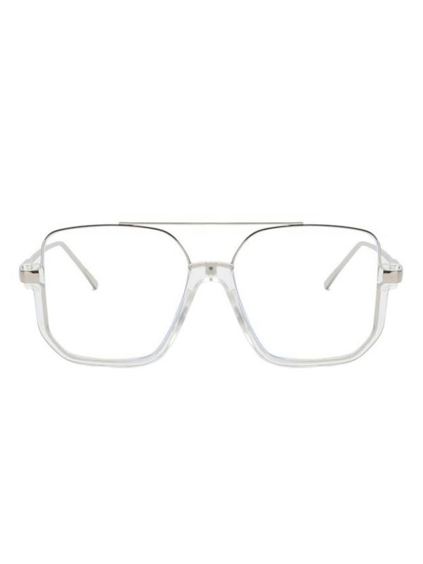 Clear Top Bar Design Square Frame Eyeglasses, Fashion Eyeglasses for Women & Men, Fashion Eyeglasses for Work, Daily Clothing Decor, Perfect for Student Daily Use