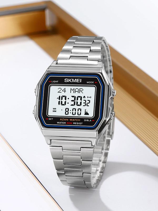 Men's Vintage Fashion Digital Watch, Casual Sporty Digital Watch with Luminous Feature, Trendy Multifunctional Watch for Daily Life with Box