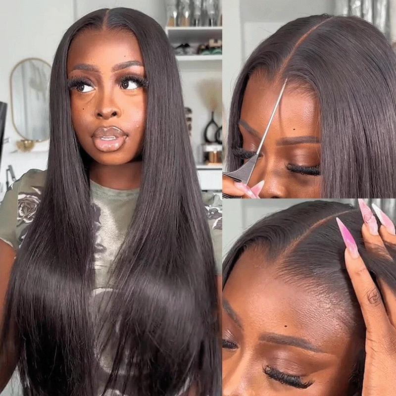 ISEE M-Cap Wear Go Straight & Yaki Straight 9x6 HD Lace Wig Pre Bleached Tiny Knots Human Hair Wig
