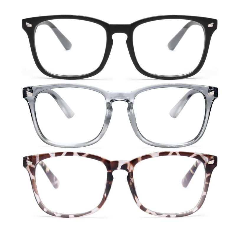 3 packs Computer Glasses, square Fashion gift Glasses Men,  Glasses Women gift Eyeglasses