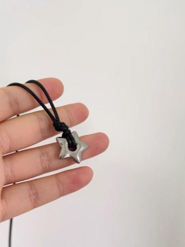 Hollow Star Design Pendant Necklace for Women, Y2K Style Fashion Jewelry for Party, Daily Decor, Trendy All-match & Exquisite Jewelry for Birthday Gift