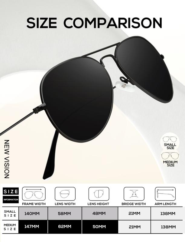 1 2 3 Pair Aviator KALIYADI Classic Retro Vintage Sunglasses UV Blocking Outdoor (S24)