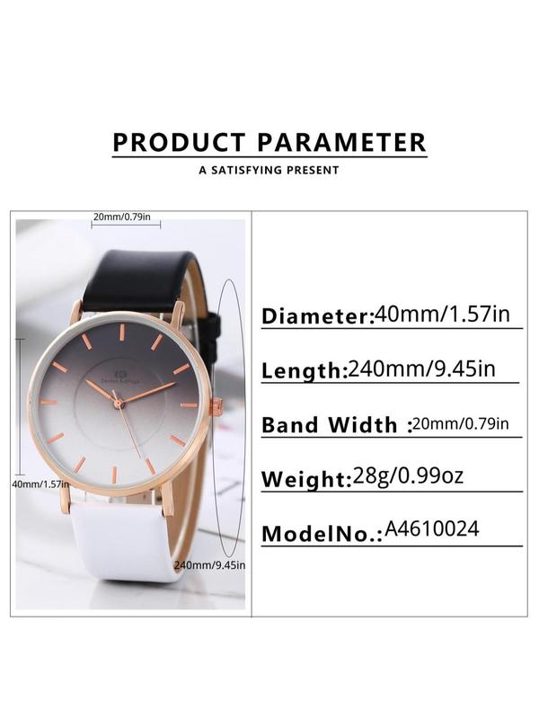 Women's Fashionable Colorblock Round Dial Watch, Casual Wristwatch for Women & Girls, Trendy All-match Watch for Birthday Gift without Box