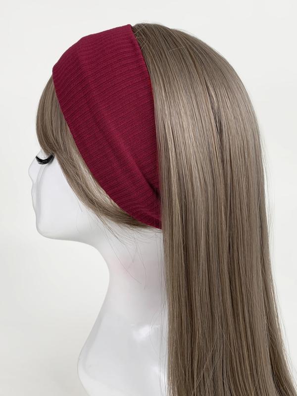 Solid Color Knitted Hair Band As Gift, Casual Elastic Hair Accessories for Women & Girls, High Stretch Headbands for Women Gym, Exercise, Daily Back To School