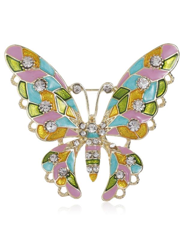 Butterfly Design Brooch, Rhinestone Decorated Brooch for Women & Men, Fashion Accessories for Party, Daily Decor, Trendy All-match & Exquisite Brooch for Gift