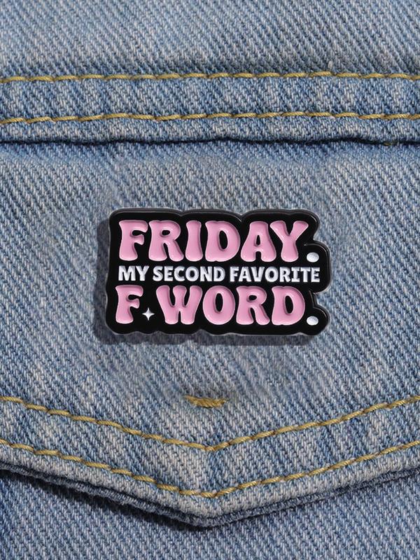 Letter Design Brooch, Cute Fashion Enamel Pin Suitable for Backpacks, Jeans, Scarves, Hats Decoration, Trendy All-match Brooch for Birthday Gift
