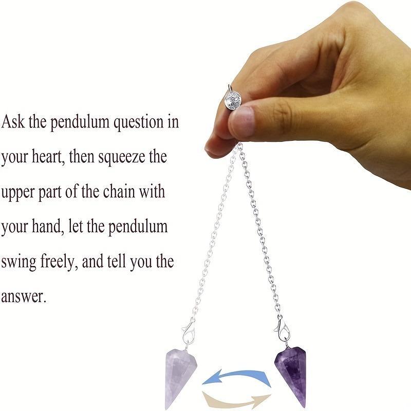 Clear Quartz Pendulum, 1 Count Natural Stone Pendant & Witchcraft Accessories, Decorative Ornament for Living Room Bedroom Home Office Dormitory Car