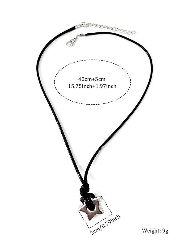 Hollow Star Design Pendant Necklace for Women, Y2K Style Fashion Jewelry for Party, Daily Decor, Trendy All-match & Exquisite Jewelry for Birthday Gift