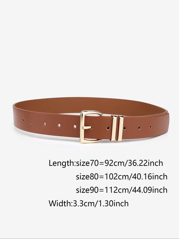 Women's Fashionable Solid Color PU Buckle Belt, Casual Waistband for Jeans Pants, Fashion Belt for Party, Daily Clothing Decor, Trendy All-match & Exquisite Belt for Gift