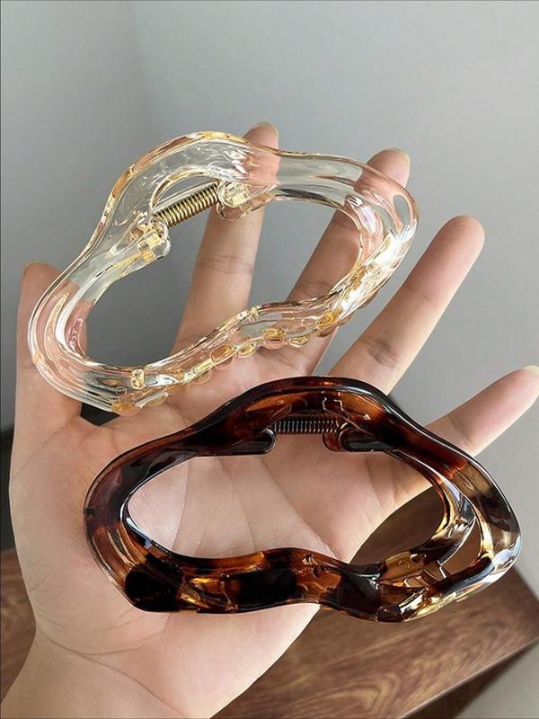 Fashionable Cloud Shape Leopard  Pattern Hair Claws, Casual and Versatile Hair Accessories for Women, Minimalist Headwear Suitable for Thick Hair