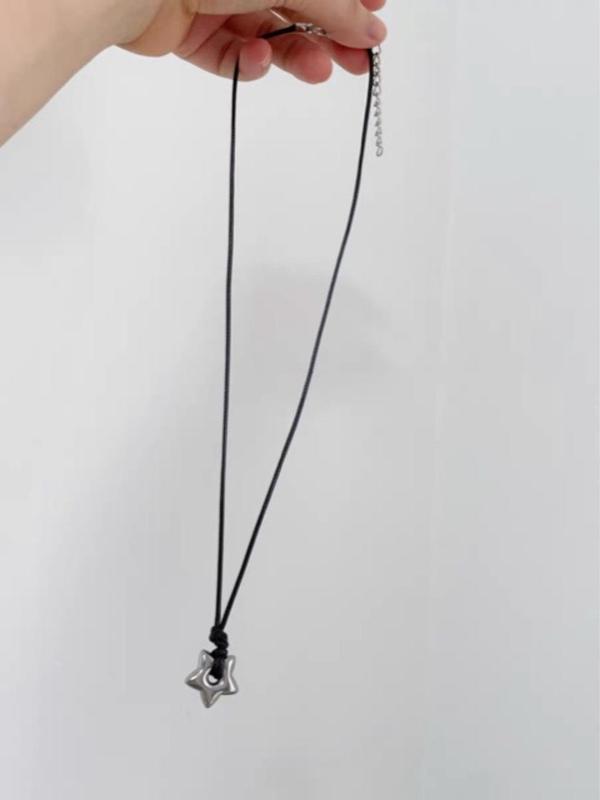Hollow Star Design Pendant Necklace for Women, Y2K Style Fashion Jewelry for Party, Daily Decor, Trendy All-match & Exquisite Jewelry for Birthday Gift