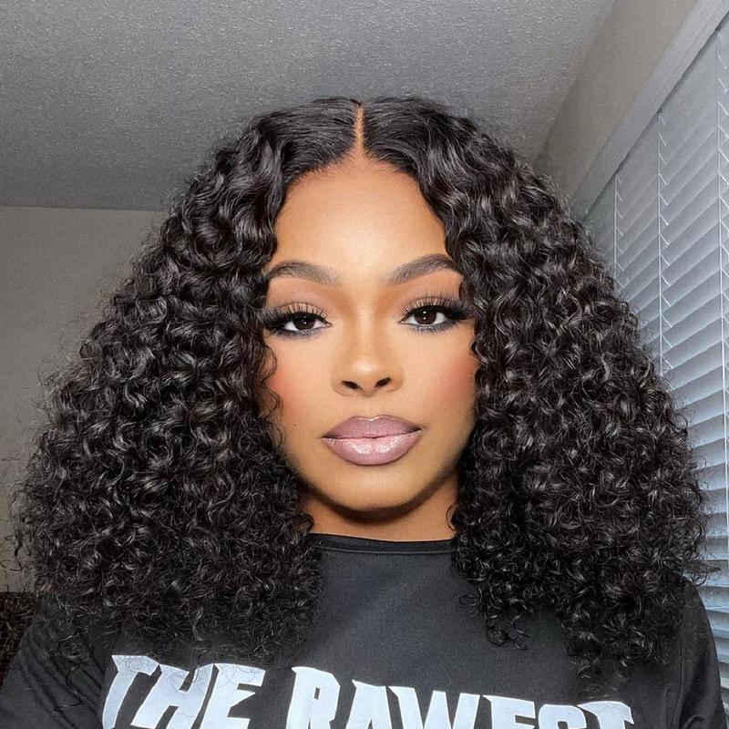 Arabella Minimalist Glueless Bob Wig Jerry Curly Body Wave Loose Curly Straight Virgin Human Hair Wig Grab Go 6x6x2 Middle Part Pre Plucked Pre-Bleached 180% Density