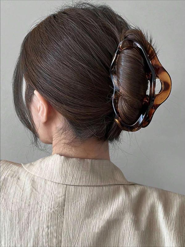 Fashionable Cloud Shape Leopard  Pattern Hair Claws, Casual and Versatile Hair Accessories for Women, Minimalist Headwear Suitable for Thick Hair