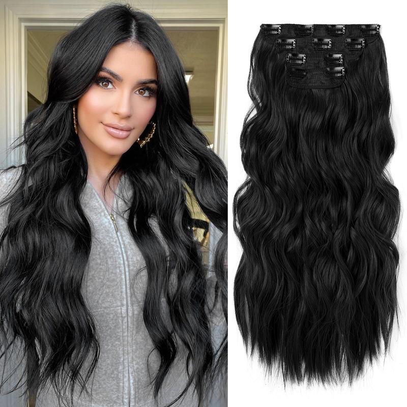 REECHO Hair Extensions, 20 Inch 200g,4 PCS Natural & Soft Hair & Blends Well Hair Extensions for Women