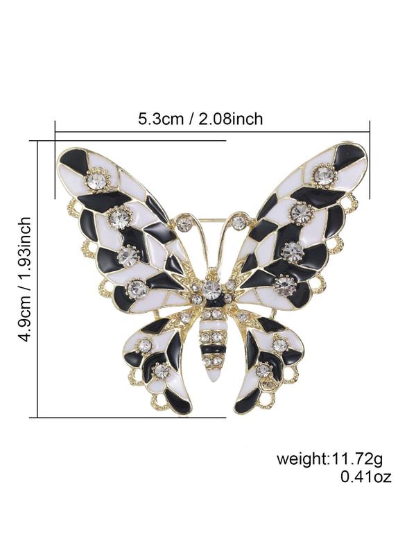 Butterfly Design Brooch, Rhinestone Decorated Brooch for Women & Men, Fashion Accessories for Party, Daily Decor, Trendy All-match & Exquisite Brooch for Gift