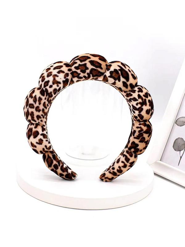 Fashion Leopard Print Padded Hair Hoop, Casual Hair Accessories for Women & Girls, Minimalist Headwear Suitable for Thick Hair