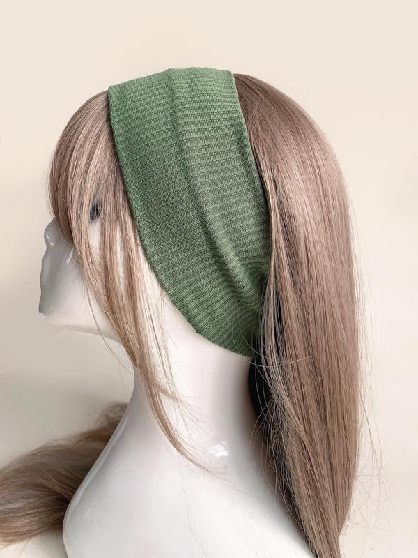 Solid Color Knitted Hair Band As Gift, Casual Elastic Hair Accessories for Women & Girls, High Stretch Headbands for Women Gym, Exercise, Daily Back To School