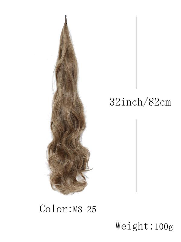 32 Inch Blonde Long Wavy Ponytail Extension, 2024 Fall Synthetic Hair Extensions for Women, Flexible Wrap Around Ponytail Wavy Ponytail Extension for Daily Use