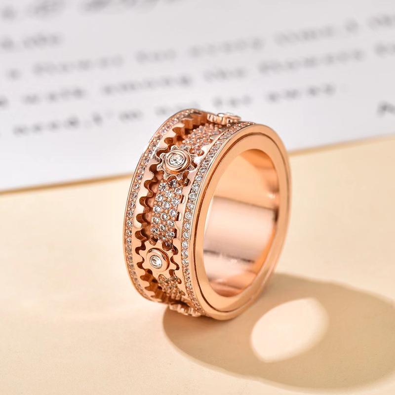 Unisex Couple Gear Ring Rotatable Mechanical Ring Decompression Anxiety Ring Rotatable Statement Band Stress Relieving RingsValentine's Day Gift  AS011