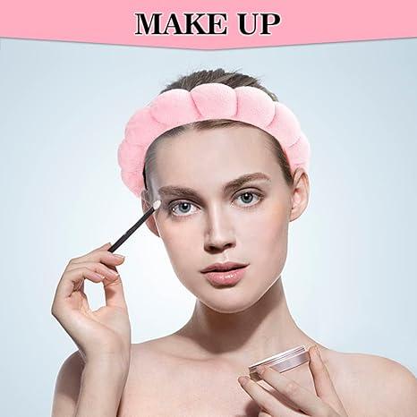 3Pcs Headbands for Women Non Slip Wrist Towels Washing Face Head Bands Women's Hair Makeup Headband Skincare Spa Girls Pink