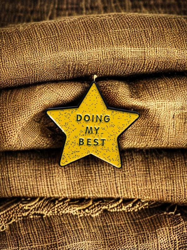 Summer Unisex Cute Letters & Star Design Brooch Pins, 2024 New Trendy Novelty Clothes Brooch, Fashionable Clothes Accessories for Women & Men As Gift for Friends