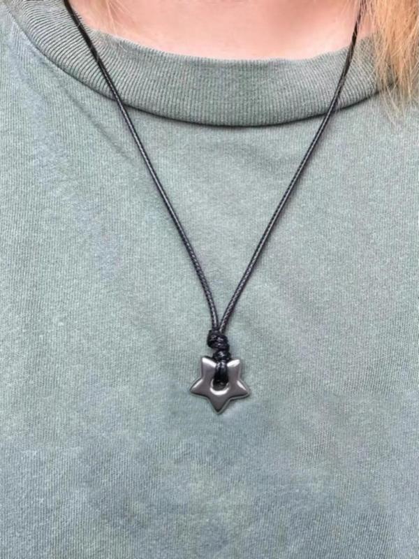 Hollow Star Design Pendant Necklace for Women, Y2K Style Fashion Jewelry for Party, Daily Decor, Trendy All-match & Exquisite Jewelry for Birthday Gift