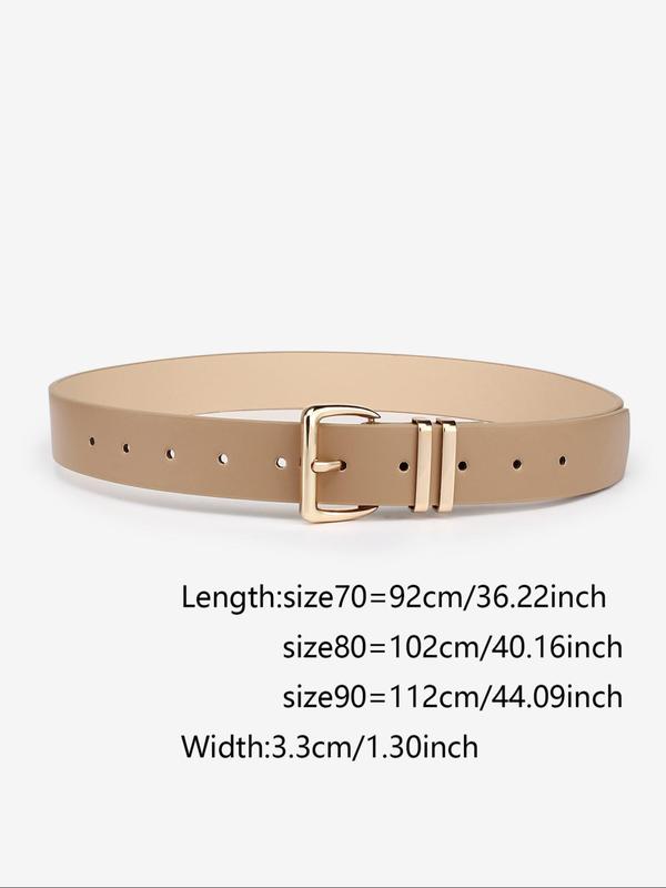 Women's Fashionable Solid Color PU Buckle Belt, Casual Waistband for Jeans Pants, Fashion Belt for Party, Daily Clothing Decor, Trendy All-match & Exquisite Belt for Gift