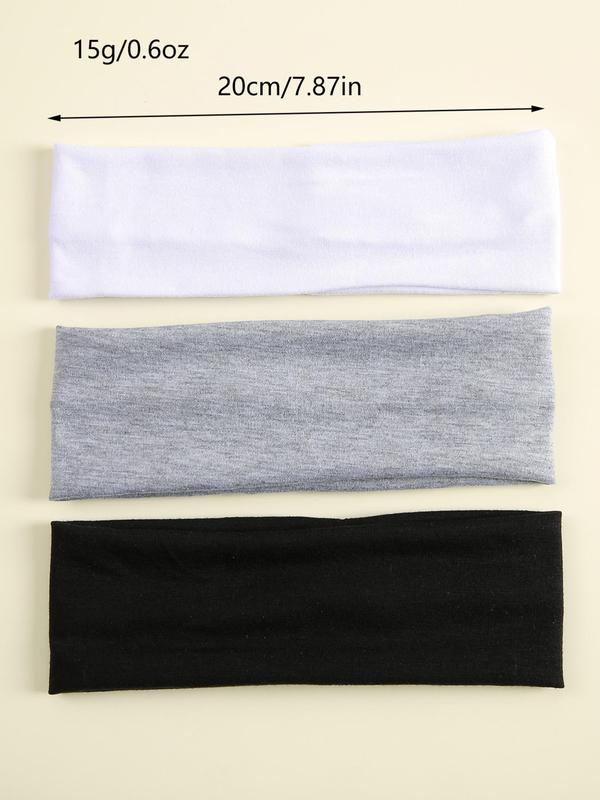 Solid Color Hair Band, High Stretch Hair Band for Women & Girls, Sweat Absorbing Hair Band for Gym Workout Running, Fashion Hair Accessories for Daily Wear