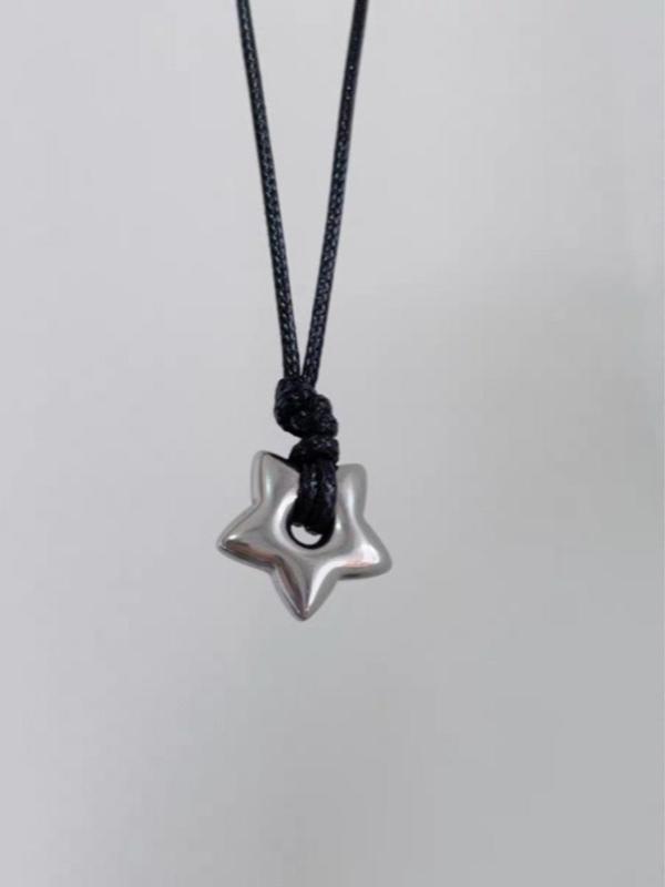 Hollow Star Design Pendant Necklace for Women, Y2K Style Fashion Jewelry for Party, Daily Decor, Trendy All-match & Exquisite Jewelry for Birthday Gift